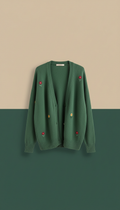 Spruce green cashmere cardigan