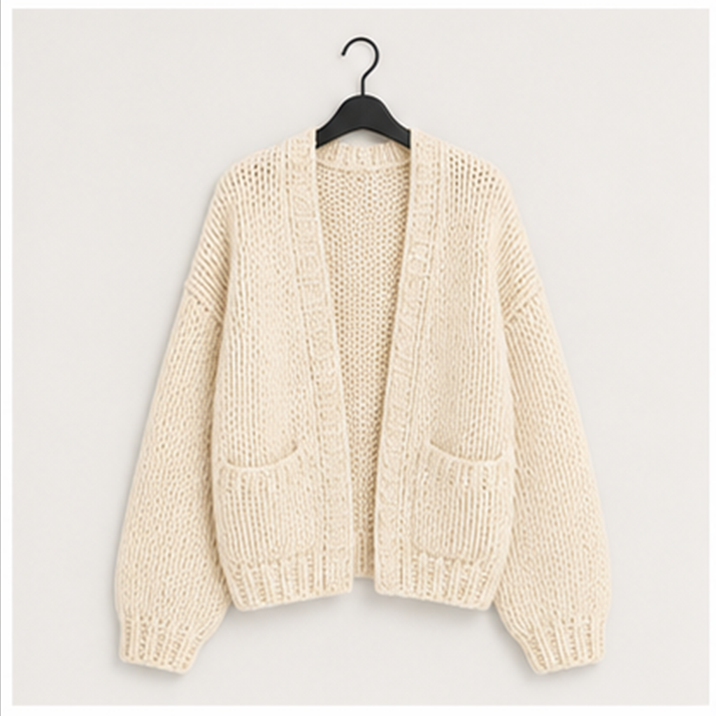 Women Trendy Fall Fashion Cozy Chunky Knit, Long Sleeve Outerwear Jacket, Oversized Drop Shoulder, Winter Clothing for Casual