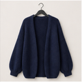 Women's Oversized Cardigan Sweaters Fall Long Lantern Sleeve Knit Open Front Lightweight Sweater - front view
