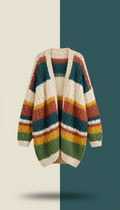 Golden thread oversized knit cardigan
